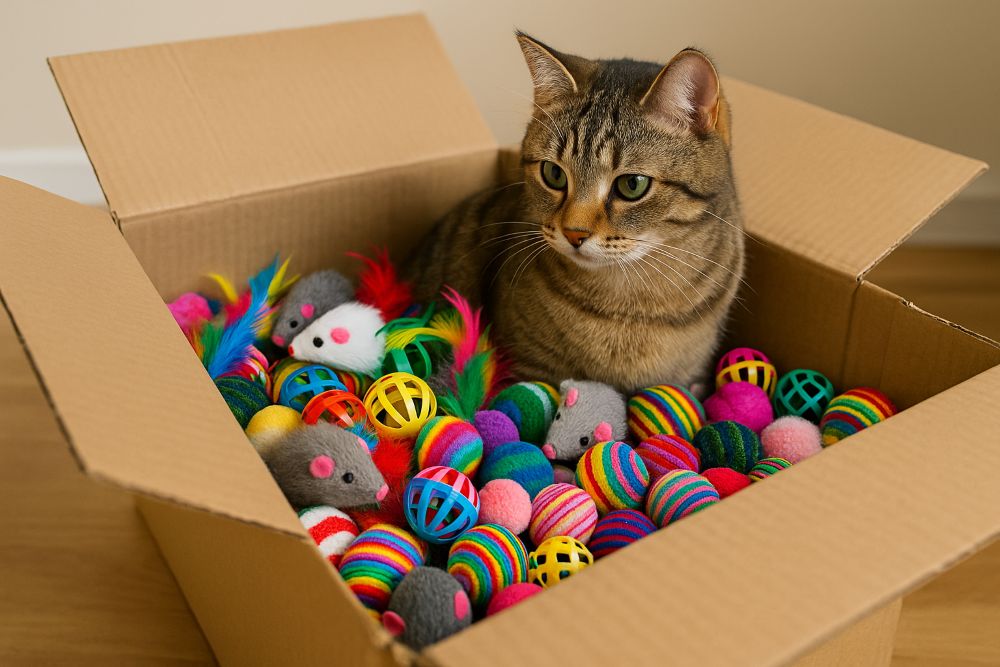 bulk cat toys carton packing