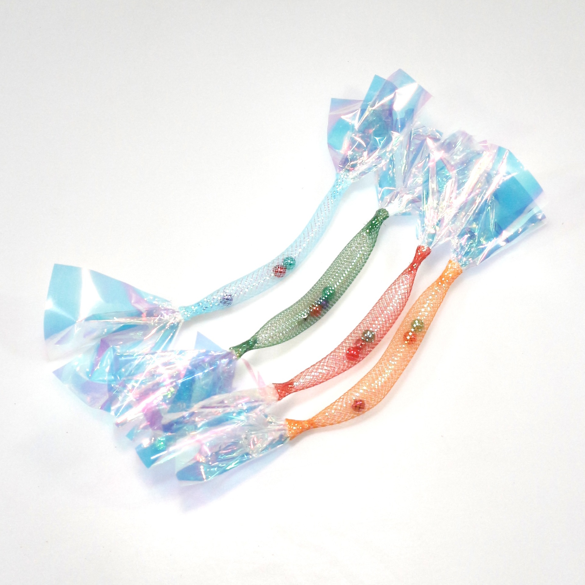 Crinkle Tube Cat Solo Play Toy - Shiny Fringe Cat Toy for Indoor Feline Boredom Relief