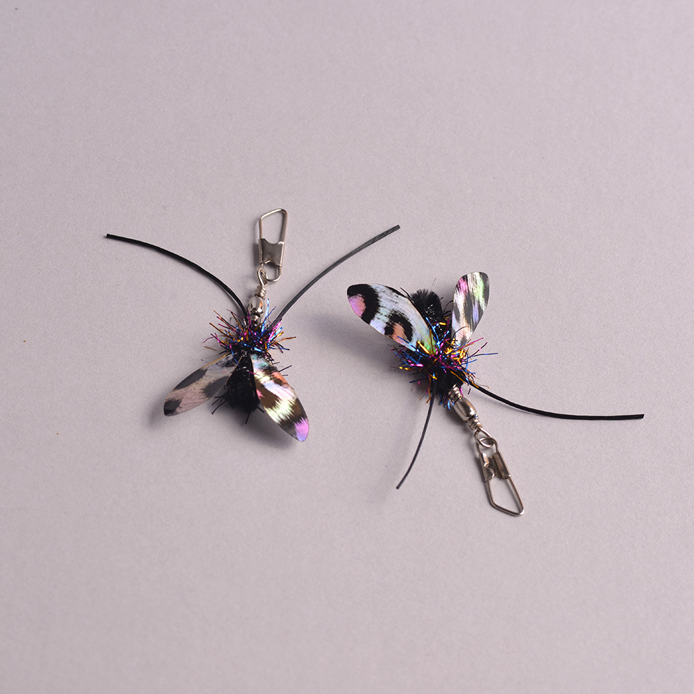 Rainbow Moth Cat Wand Refill – Colorful Spotted Teaser Attachment for Cats