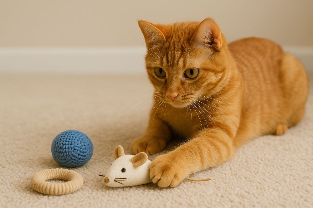 what are the best cat toys for nighttime play without loud noise?