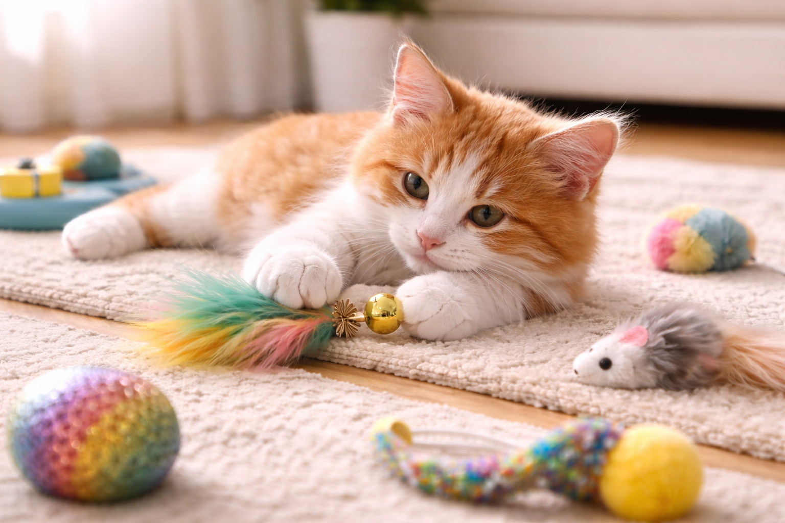 Mini Feather Stick Cat Toy for Interactive Indoor Play and Daily Enrichment
