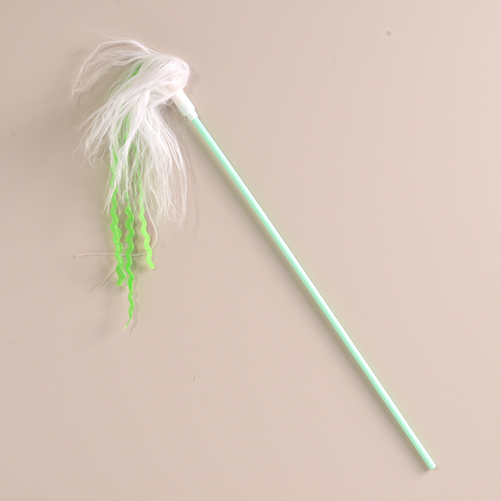 Tan Sheep Wool Cat Wand Toy|wool teaser toy for cats