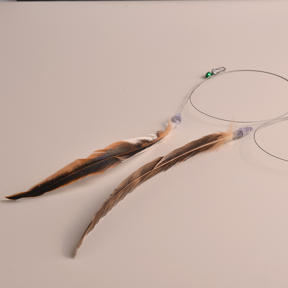 Single Feather Cat Wand Refill | Large Feather Teaser Replacement Head