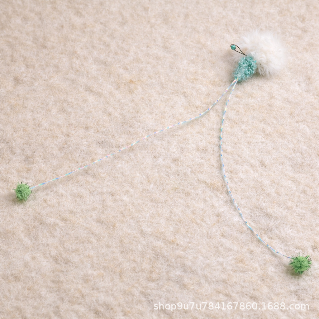 Rabbit Fur Long Tail Ball Cat Toy Replacement Head Dual-Use | Rabbit Fur Fengrong Self-Play Cat Toy Dual-Use