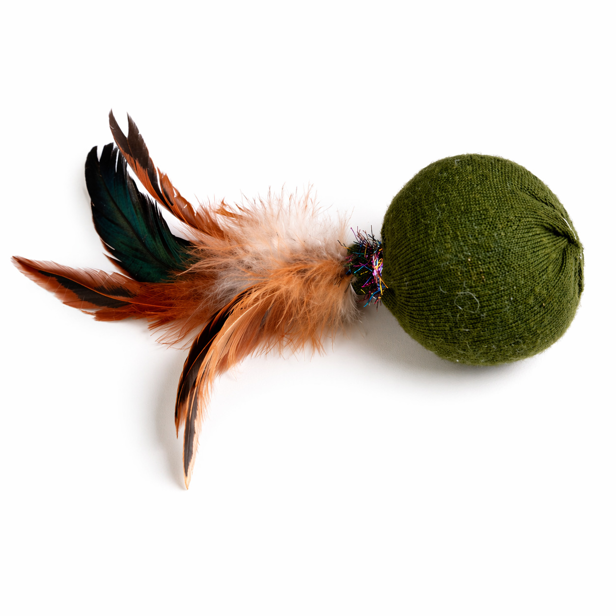Feather Ball Cat Toy | Toss & Fetch Cat Toy (Catnip Filled)
