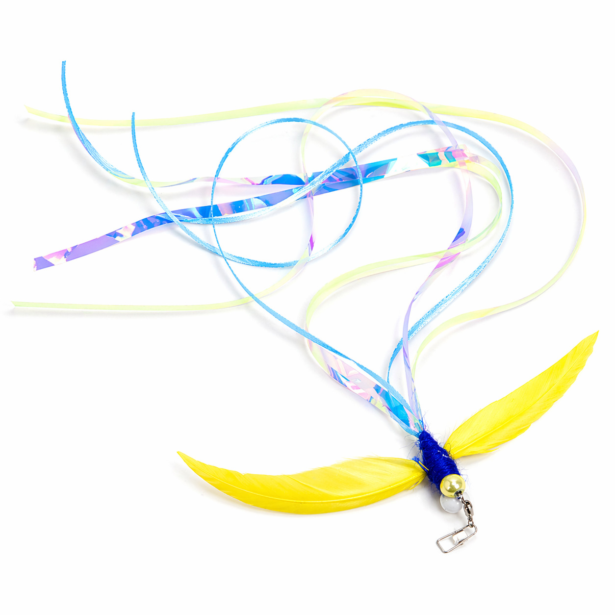Spinning Feather Butterfly Teaser Wand Replacement Head | Crinkle Paper Cat Wand Attachment