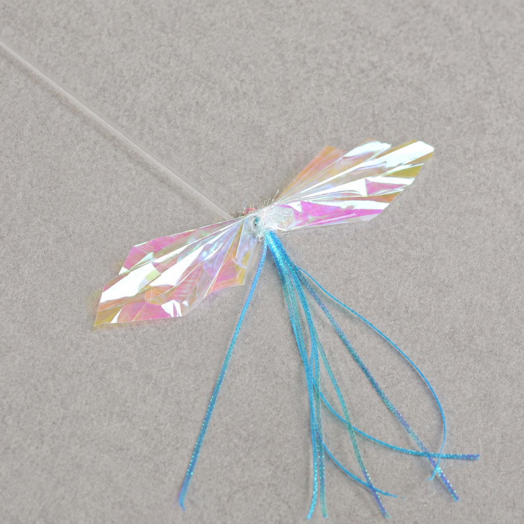 Holographic Flying Bird Cat Teaser Wand | Long-Tail Tinsel Interactive Self-Play Cat Toy